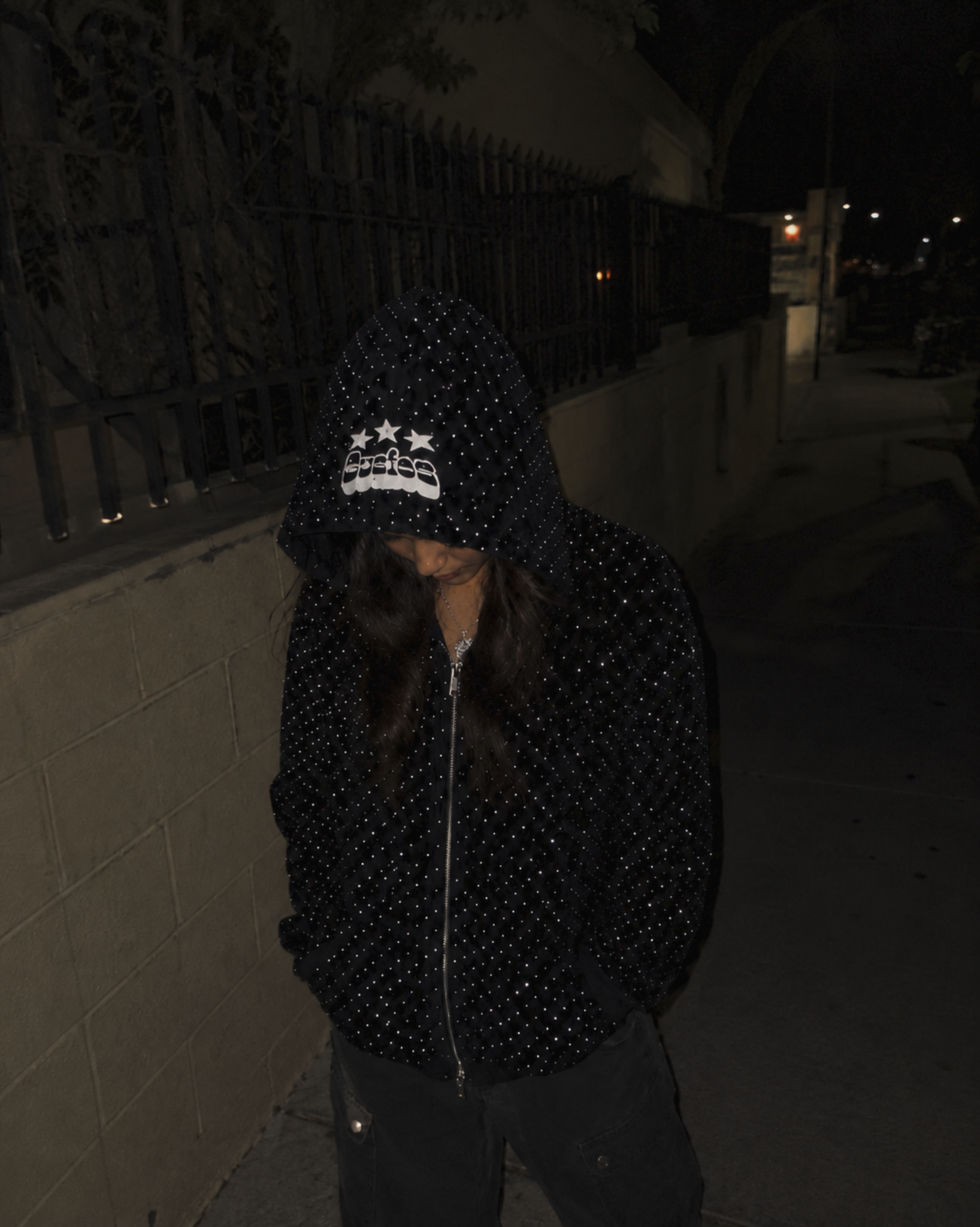 Midnight Rhinestone Hoodie ✦ Limited Drop