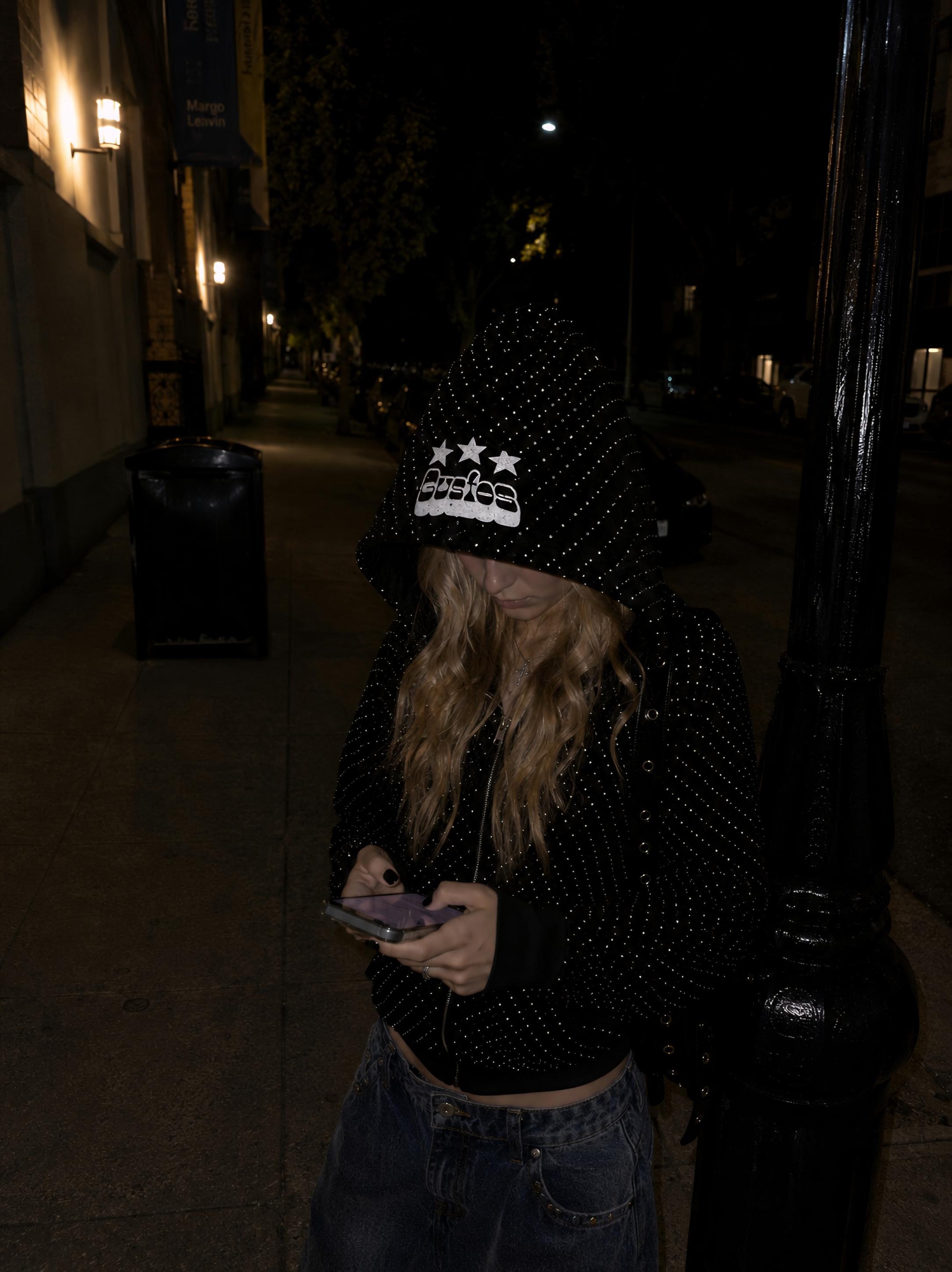 Midnight Rhinestone Hoodie ✦ Limited Drop